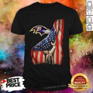 Funny Baltimore Ravens Logo And American Flag Drop 2021 Shirt