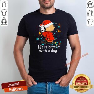 Nice Charlie Brown And Snoopy Life Is Better With A Dog Christmas Shirt