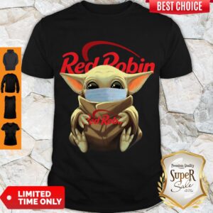Hot Baby Yoda Face Mask Hug Red Robin Shirt