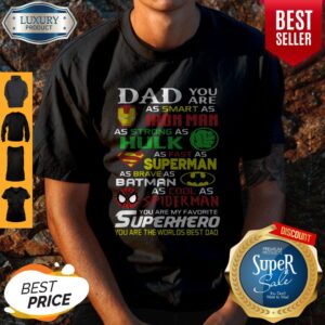 Dad You Are As Smart As Iron Man As Strong As Hulk Superhero Shirt