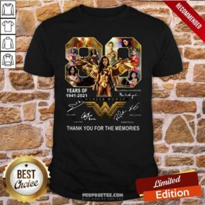 Awesome Wonder Woman 80 Years Of 1941 2021 Thank You For The Memories Signatures Shirt