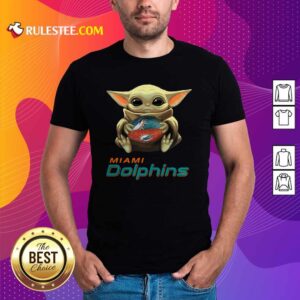 Happy Baby Yoda Hug Miami Dolphins Football Shirt