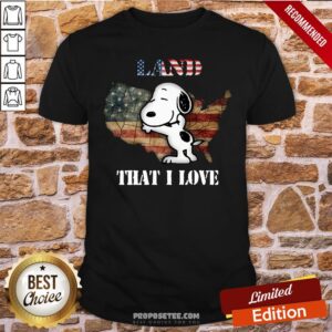 Good Snoopy Land Map That I love American Flag Shirt