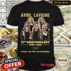 Top Avril Lavigne 21St Anniversary 1999 2020 Thank You For The Memories Signature Shirt