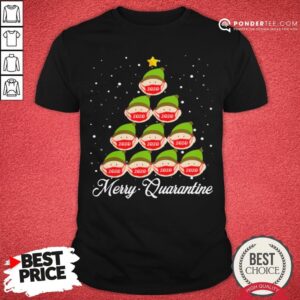 Hot Elf Wearing Mask Merry Quarantine Christmas Tree Pajamas Shirt