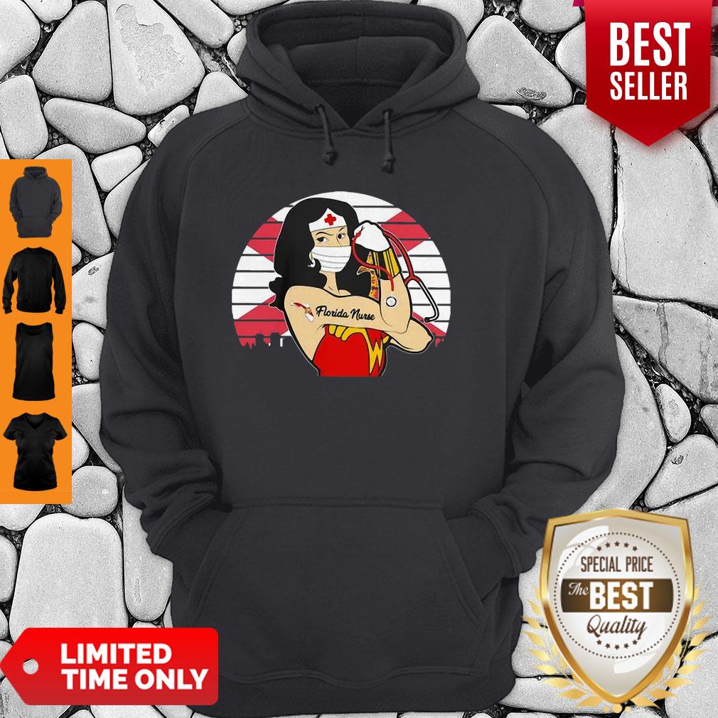 Awesome Vintage Wonder Woman Tattoos Florida Nurse COVID-19 Shirt