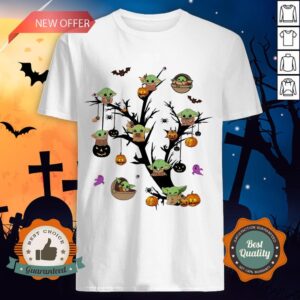 Star Wars Baby Yoda Pumpkin Halloween Trees Shirt
