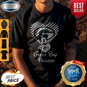 Mickey Mouse Hug Heart Green Bay Packers Logo Shirt