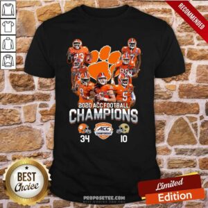 Original Clemson Tigers 2020 Acc Football Champions Signatures Shirt