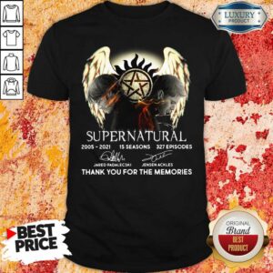 Pretty Supernatural 15 Seasons 327 Episodes Thank You For The Memories Signatures Shirt