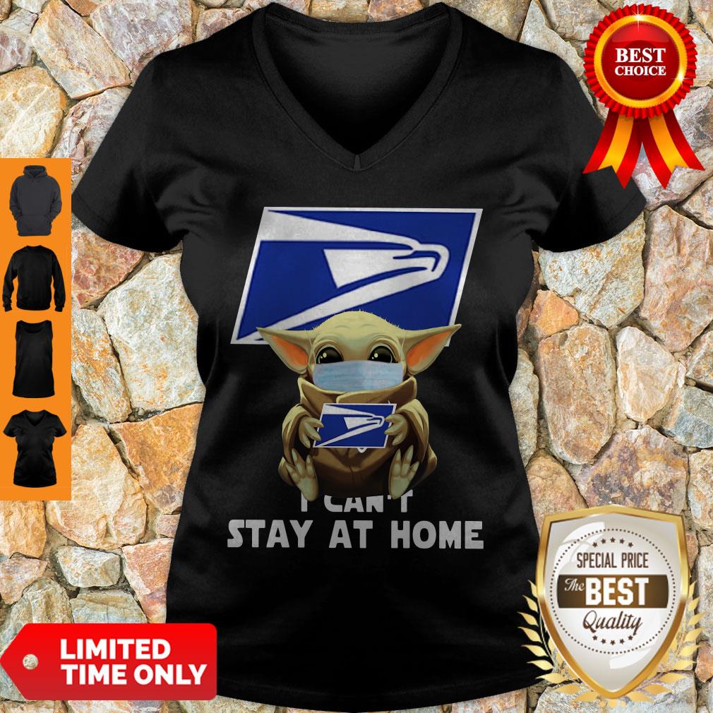 Official Baby Yoda Face Mask Hug Us Postal Service I Can't Stay At Home Shirt