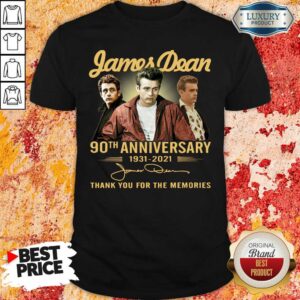 Official James Dean 90Th Anniversary 1931 2021 Thank You For The Memories Signature Shirt