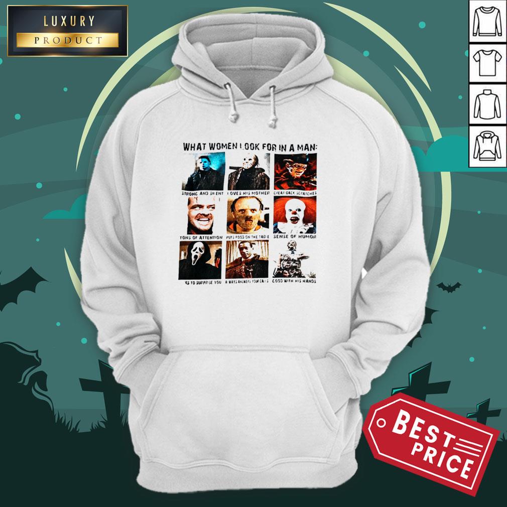 What Women Look For In A Man Strong And Silent Loves His Mother Halloween Shirt