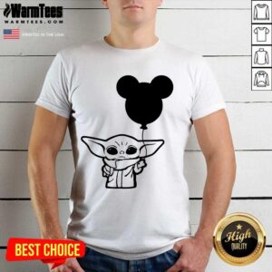 Star Wars Baby Yoda Holding Balloon Mickey Mouse Shirt