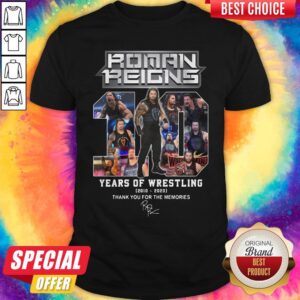 Pro Roman Reigns 10 Years Of Wrestling 2010 2020 Smoke Thank You For The Memories Signature Black Shirt