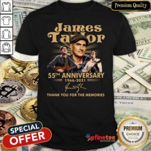 Cute James Taylor 55th Anniversary 1966 2021 Thank You For The Memories Signature Shirt