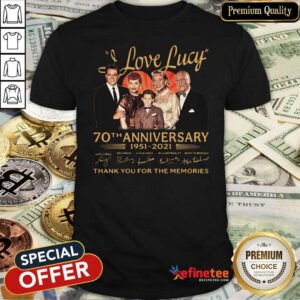 Top I Love Lucky 70th Anniversary Thank You For The Memories Signatures Shirt