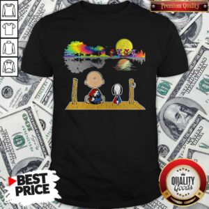 Pro Snoopy And Charlie Brown Hippie Bear Guitar Dance Shirt