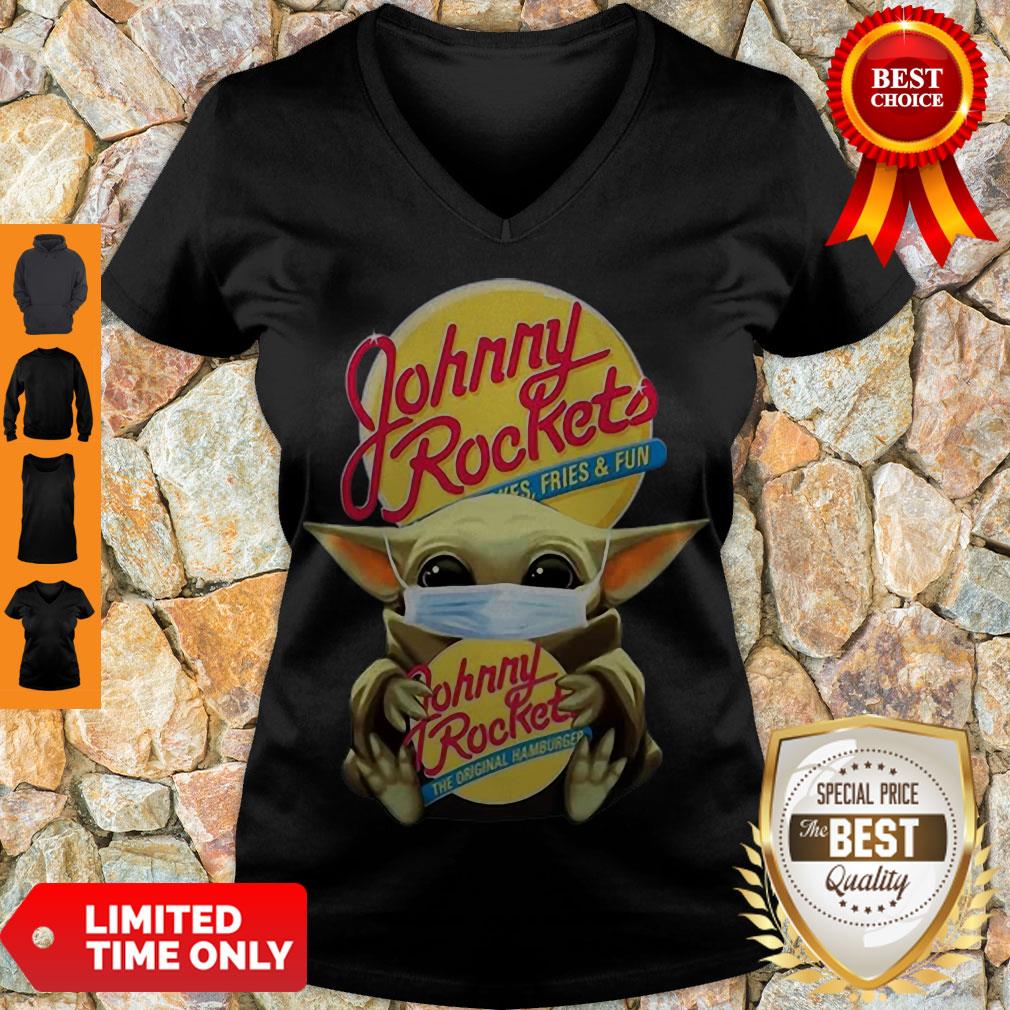 Star Wars Baby Yoda Mask Hug Johnny Rockets Hamburger Covid-19 Shirt