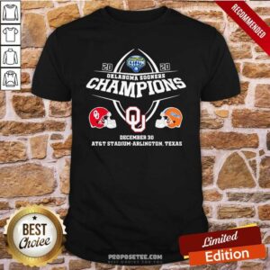 Champions Oklahoma Sooners December 30 At&t Stadium Arlington Texas Shirt