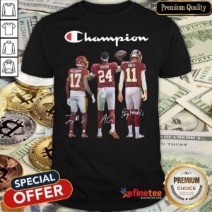 Beautiful Terry Mclaurin 17 Antonio Gibson 24 Alex Smith 11 Washington Redskins Champion 2020 Signatures Shirt