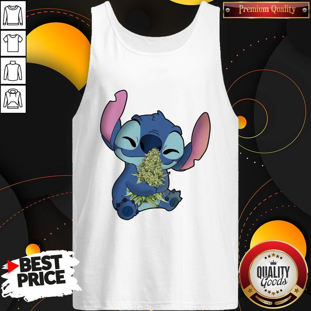 Amazing I Love Baby Stitch Hug Cannabis Shirt