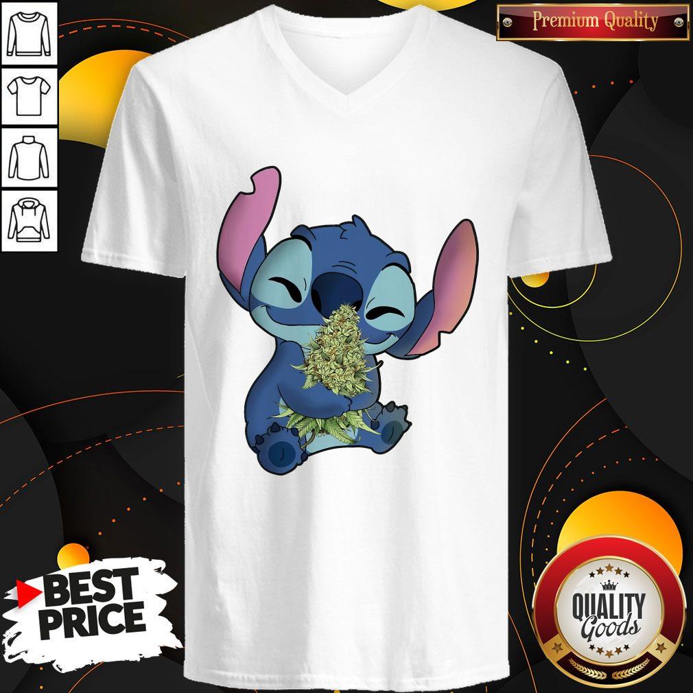 Amazing I Love Baby Stitch Hug Cannabis Shirt