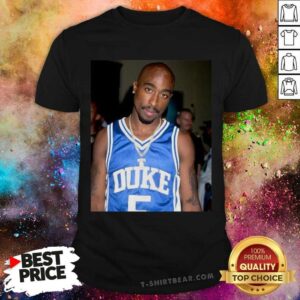 Nice 08 Rapper Tupac Shakur Basketball Blue Devils Shirt