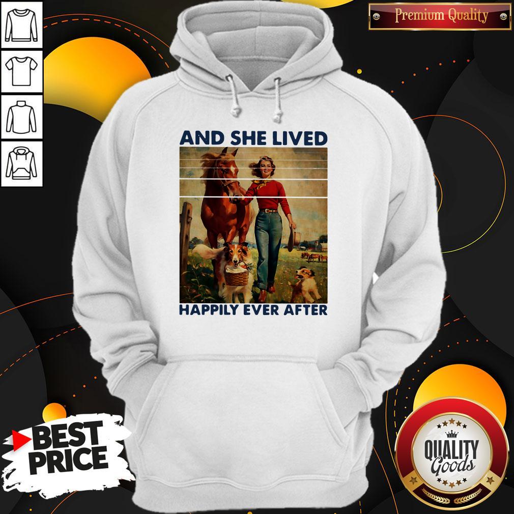 And She Lived Happily Ever After Girl Horse Dog Vintage Shirt