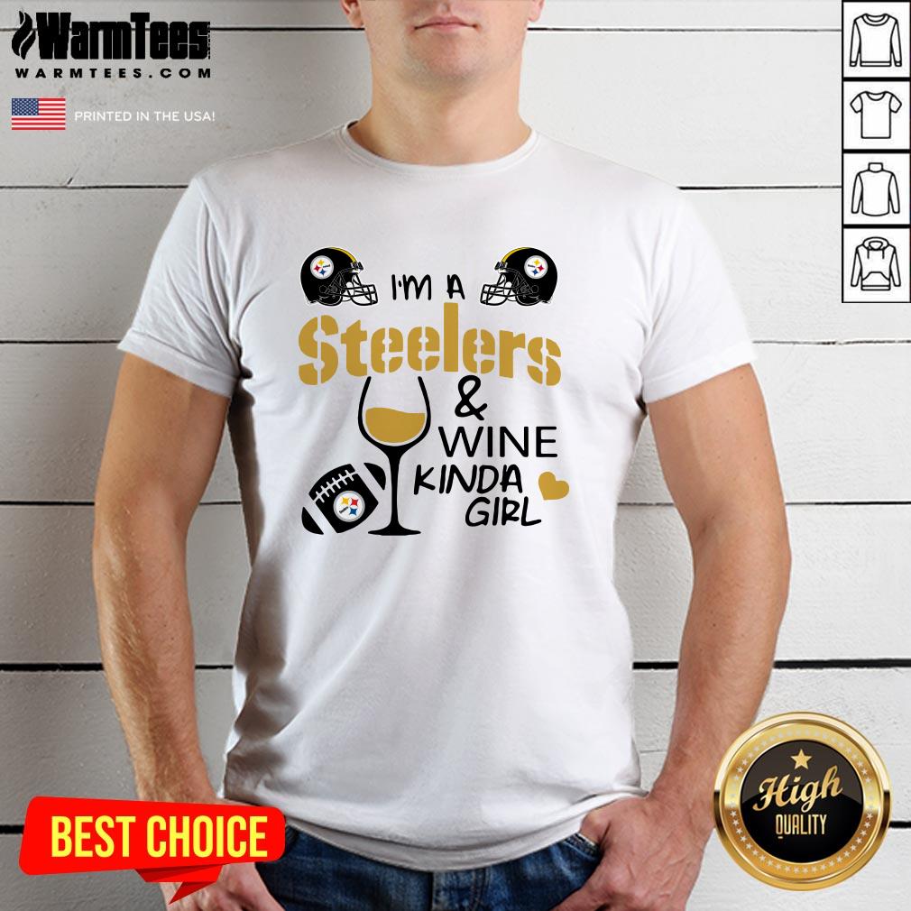 Attractive I’m A Pittsburgh Steelers And Wine Kinda Girl Heart Shirt