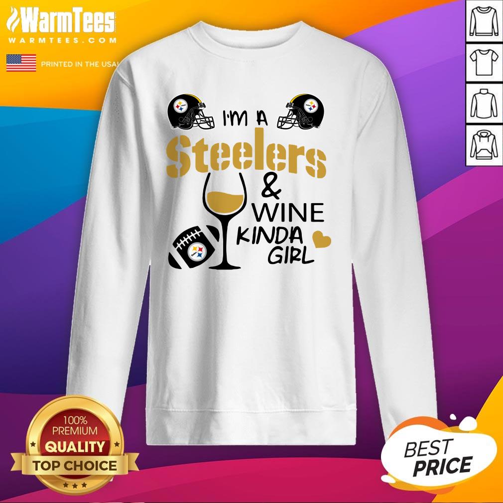Attractive I’m A Pittsburgh Steelers And Wine Kinda Girl Heart Shirt