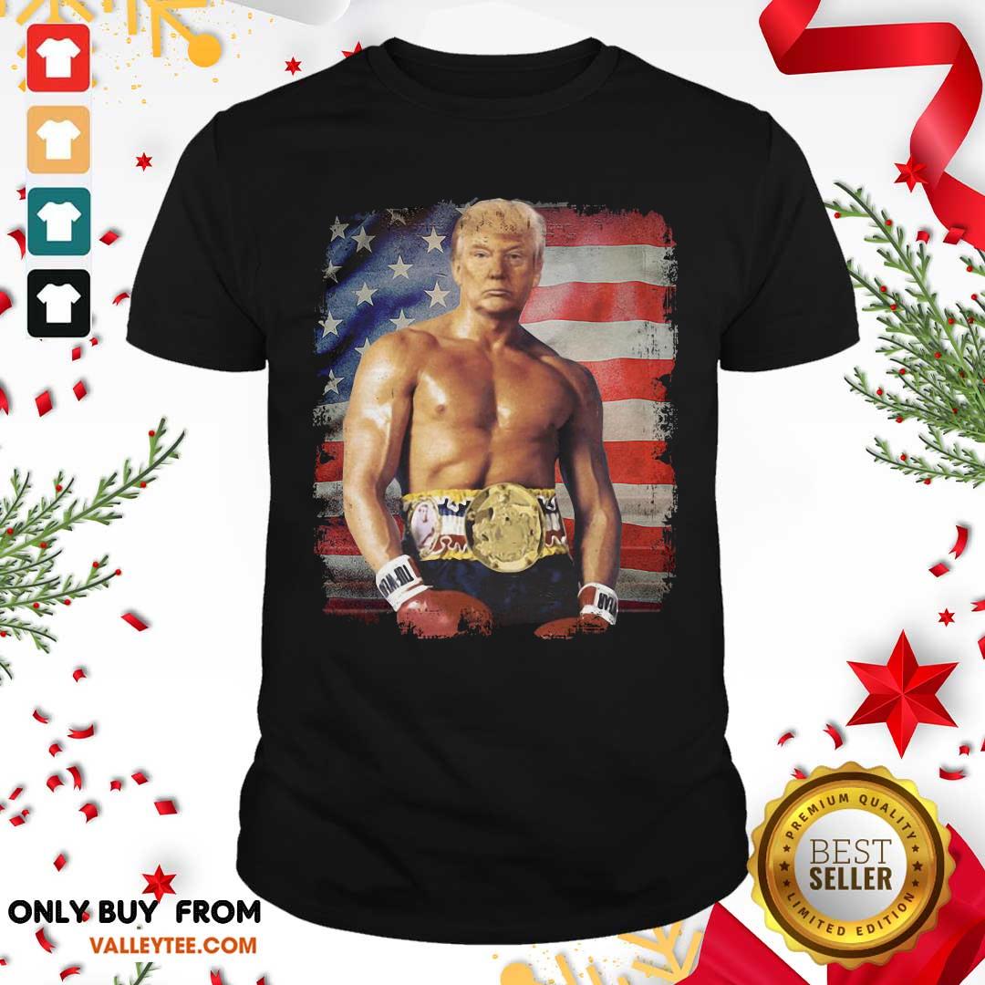 Attractive Trump Rocky Fighter American Flag Shirt