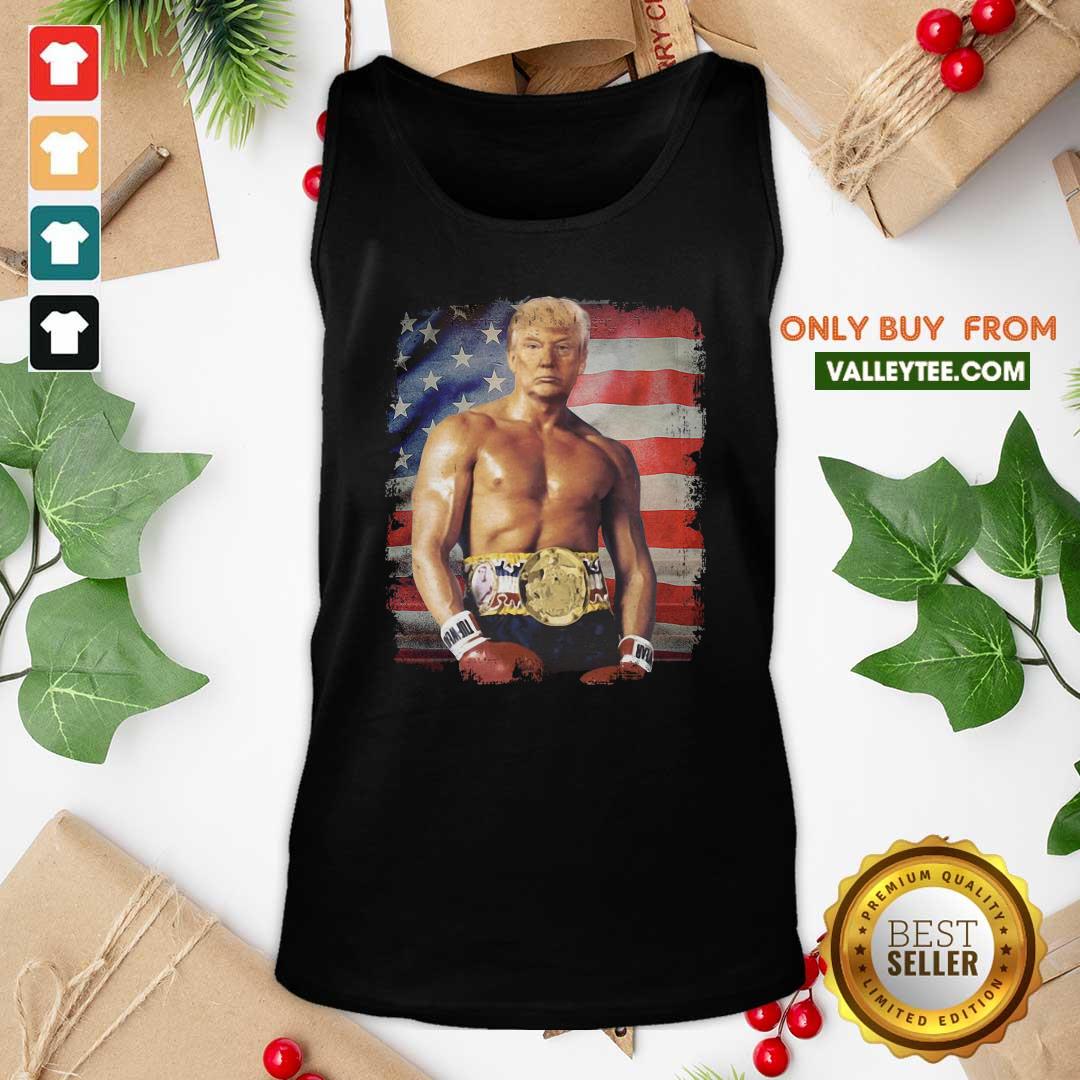 Attractive Trump Rocky Fighter American Flag Shirt
