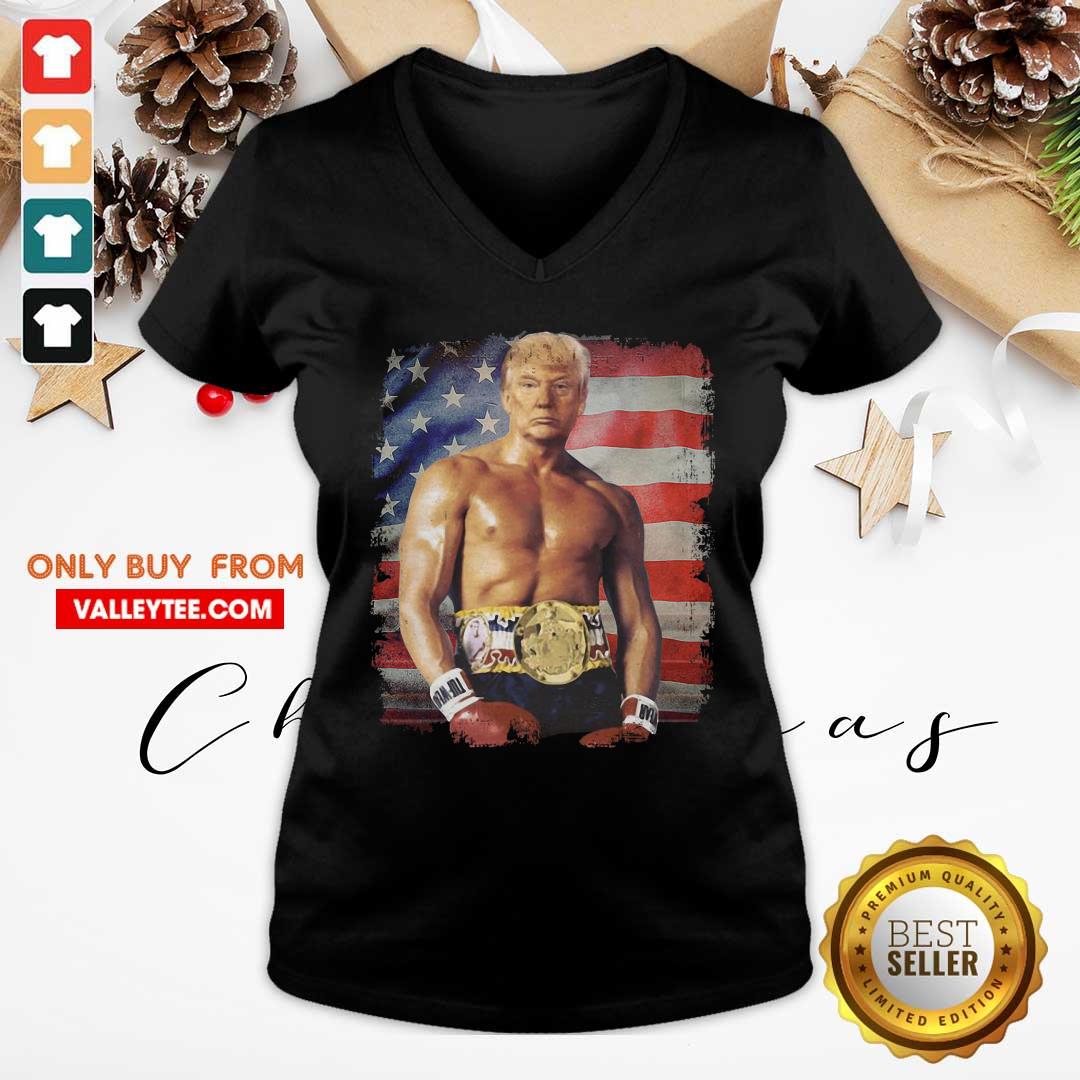 Attractive Trump Rocky Fighter American Flag Shirt