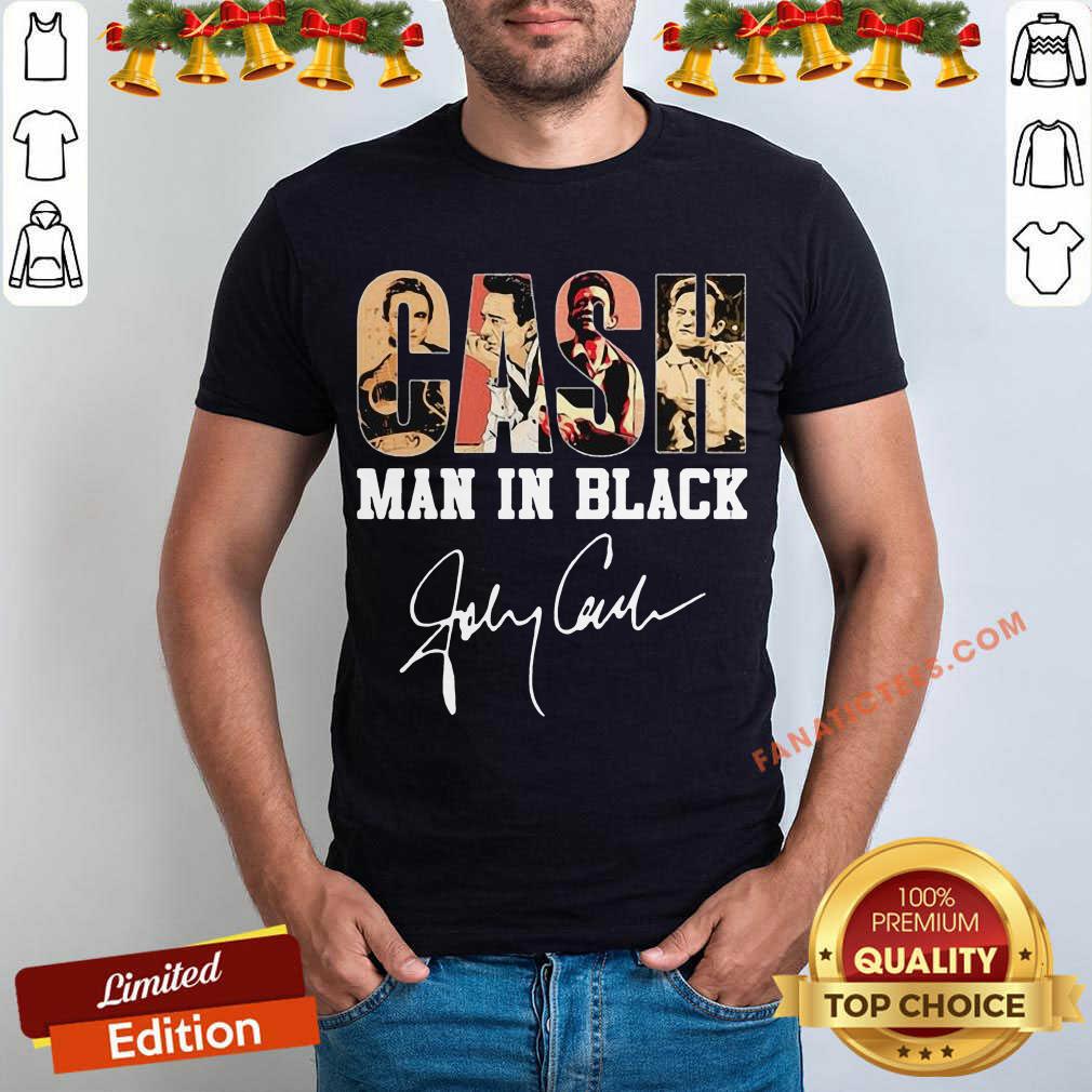 Awesome Johnny Cash Man In Black Signature Shirt