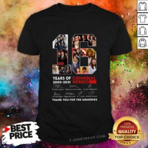 Hot Criminal Minds 16 Years Of 2005 2021 Thank You For The Memories Signatures Shirt