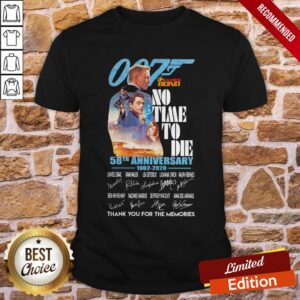 007 James Bond No Time To Die 58th Anniversary 1962 2020 Thank You For The Memories Signatures Shirt