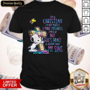 Pro Snoopy And Woodstock I'm Christian I'm Not Perfect I Make Mistakes Shirt