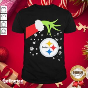 Top Grinch Hand Pittsburgh Steelers Holding Merry Christmas Shirt