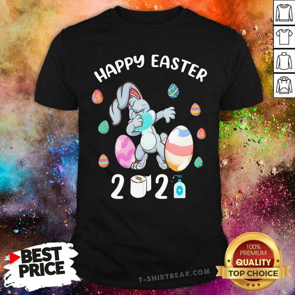 Colorful Bunny Face Mask Daping Happy Easter Day 2021 Shirt