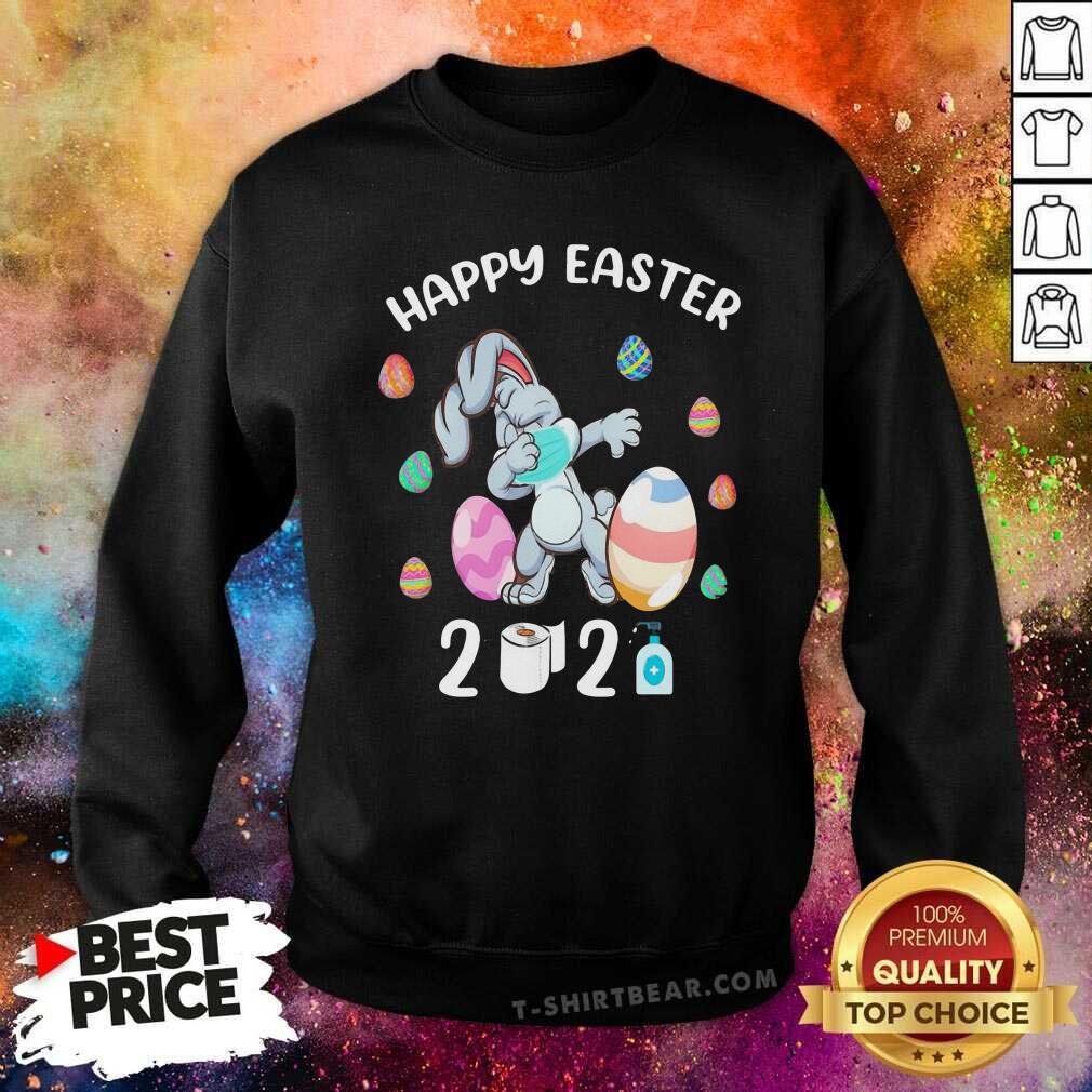 Colorful Bunny Face Mask Daping Happy Easter Day 2021 Shirt