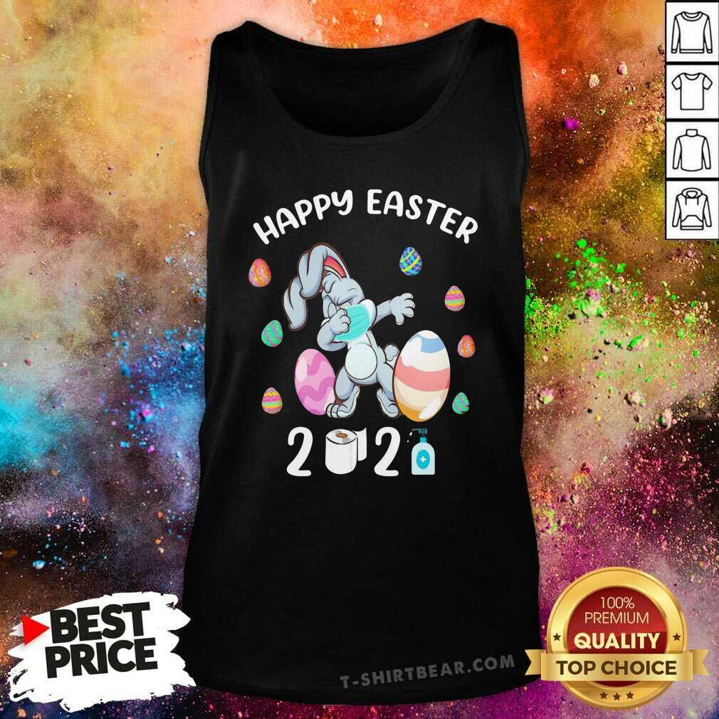 Colorful Bunny Face Mask Daping Happy Easter Day 2021 Shirt