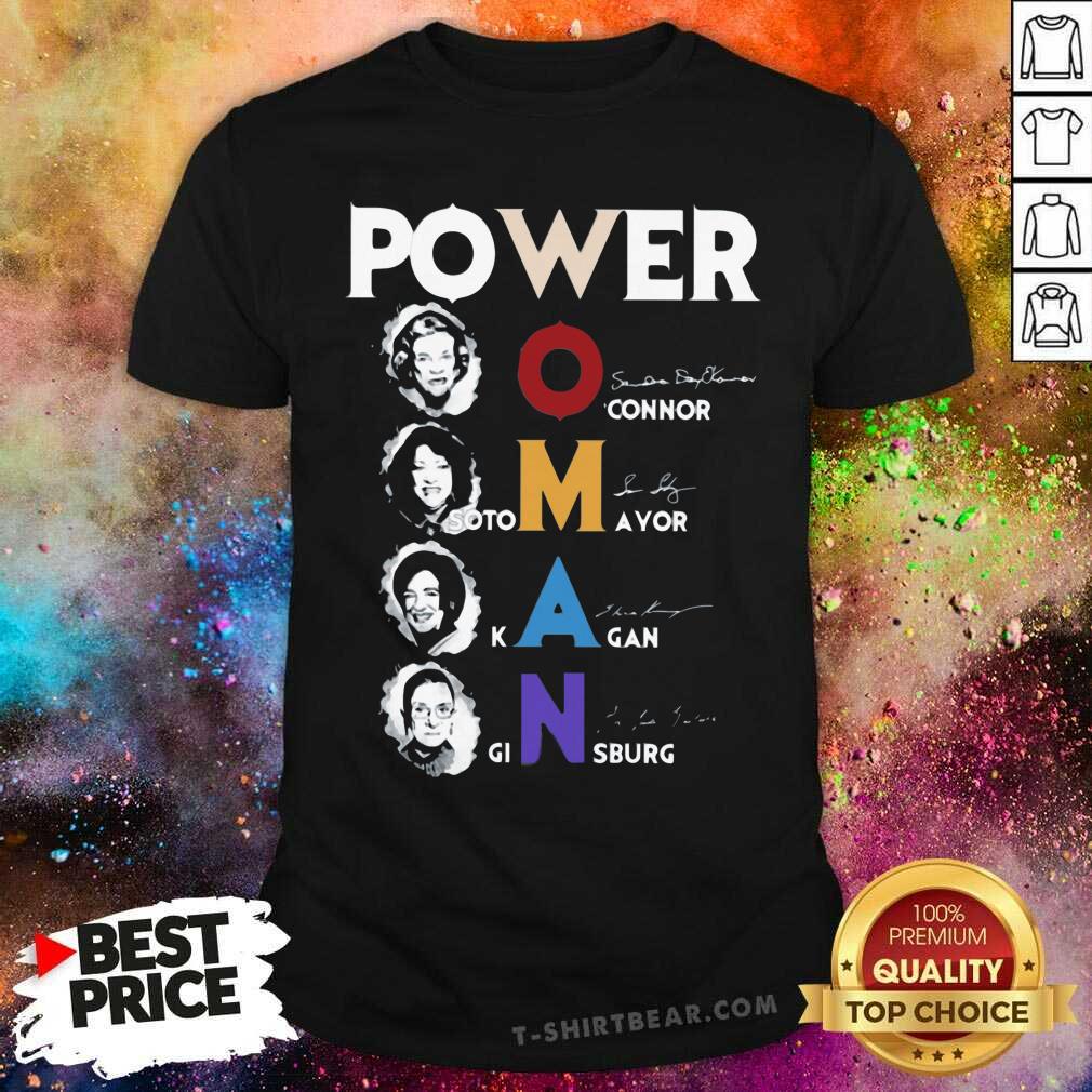 Colorful Power Woman O Connor Sotomayor Kagan Ginsburg Signatures Shirt