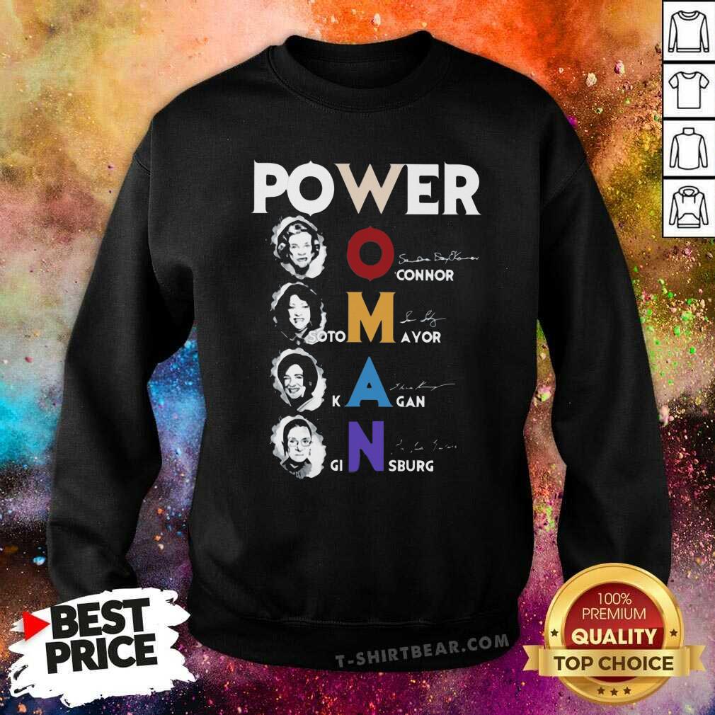 Colorful Power Woman O Connor Sotomayor Kagan Ginsburg Signatures Shirt
