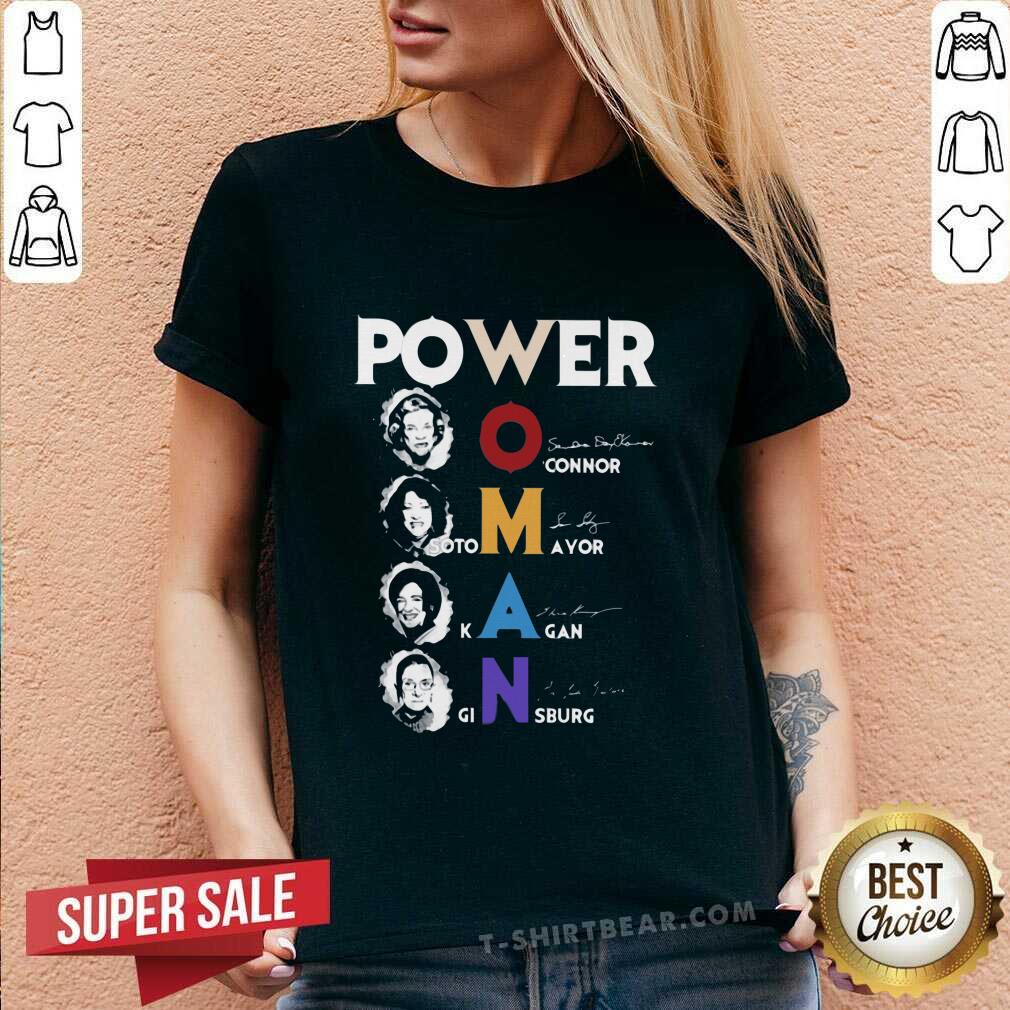 Colorful Power Woman O Connor Sotomayor Kagan Ginsburg Signatures Shirt