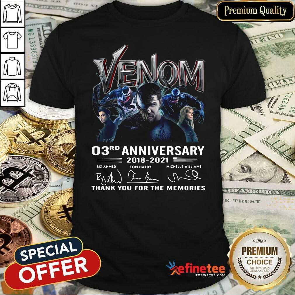 Cool Venom 03rd Anniversary Thank You For The Memories Signatures Shirt