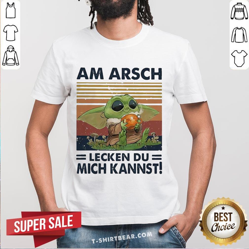 Cute Baby Yoda Am Arsch Lecken Du Mich Kannst Vintage Hemd Shirt