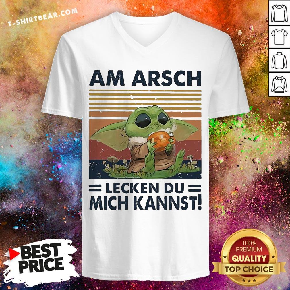 Cute Baby Yoda Am Arsch Lecken Du Mich Kannst Vintage Hemd Shirt