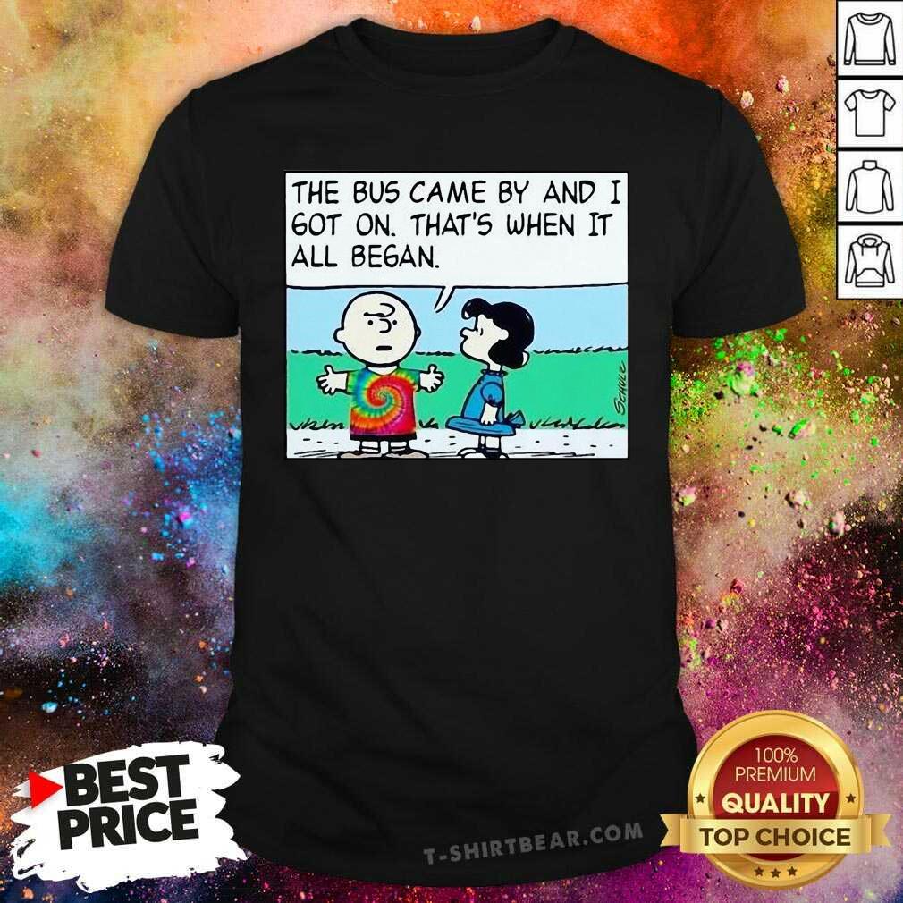 Cute Charlie Brown And Sally The Bus Came By Shirt