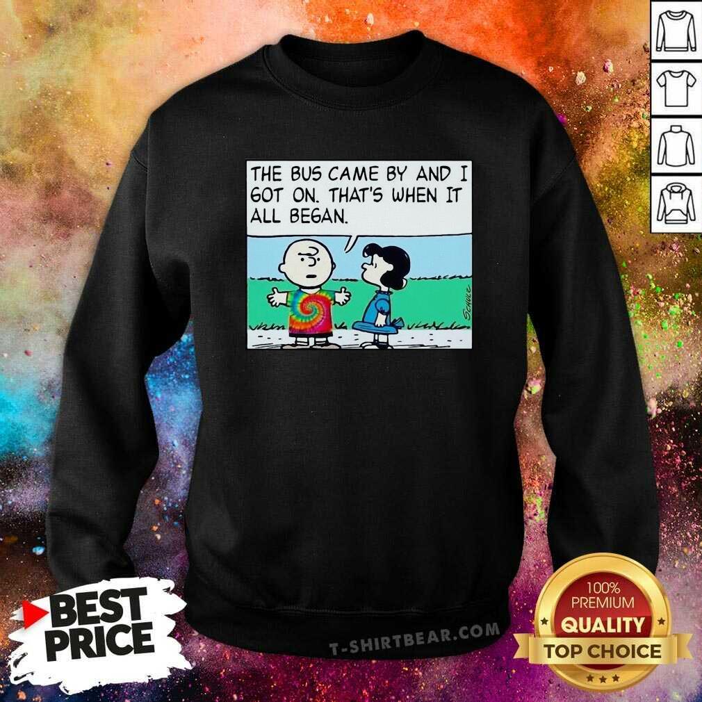 Cute Charlie Brown And Sally The Bus Came By Shirt
